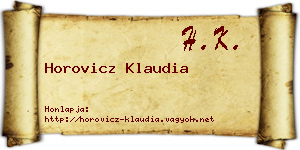 Horovicz Klaudia névjegykártya