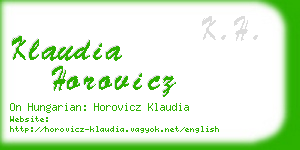 klaudia horovicz business card